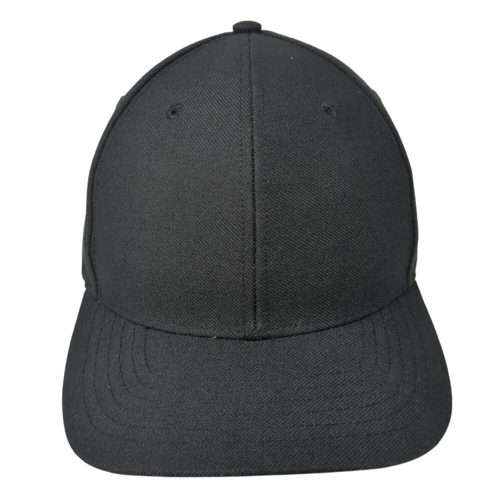 Richardson Strapback Baseball Hat Solid Black Lar… - image 1